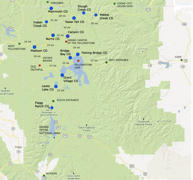 yellowstone camping map